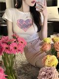 Zingj T-Shirt Girl 2023 Summer New Ins Trendy Sweet Hot Girl Print Design Sense Short Slim Student