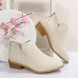 Velvet Thin Leather Boots Women Chelsea Boots Coarse And Martin Boots British Style Short Boots And Bare