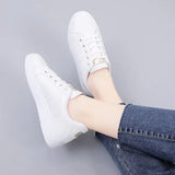 White Shoes Spring Shoes 2025 New Women's Shoes Korean Version Of Spring Shoes Students Casual Spring And Autumn Flat Bottom Lace Single