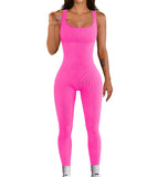 And Summer Threaded Collar Hips Sexy Yoga Sports Long-Sleeved Short-Sleeved Jumpsuit Trousers