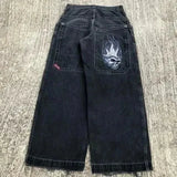 Zingj Y2K Baggy Jeans Men's Pattern Hip-Hop Street Harajuku Men's Wide-Legged Pants 211-0-Outfit