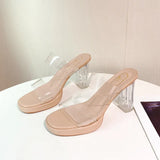 Slippers Women 2025 Summer New Word With PVC Wearing Fashion Crystal And Slippers