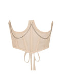 Chain Embellished Mesh Corset Top-Outfit