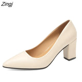 Women's High Heels High Heels Dress Shoes Pointed Toe Boat Shoes Ladies White Wedding Square Heel Ladies Dress