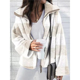 Double-Sided Plush Lattice Large-Size Coat For Autumn And Winter