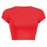Zingj Women's Summer Solid Color Multi-Color Short Fashion T-Shirt Acceptable With A