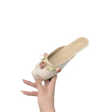 Women 2025 Spring New Flat Bottomed Fairy Wind Single Shoes Wearing Cold And Dragging Pink Muller Women's