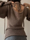 lace up knit top with trumpet