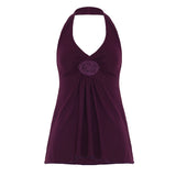 Sexy Lace Splicing Hanging Neck Bare Back A Sling Sling Vest Hottie Temperament Thin Knitting