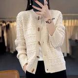 Spotted Dog Watery Wool Sweater Women Winter Soft Languid Horse Hair Long Knitted Blouse Autumn And