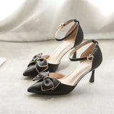 Summer Creative New Bow Buckle With A Fine Heel Casual High Heel Single Shoes Women's