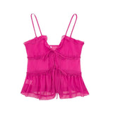 2025 New Women's Translucent Laminated Decorative Top