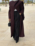 New Temperament Splicing Long Sleeve Single Row Buckle Long Loose Thin Senior Design Wind Coat Women's