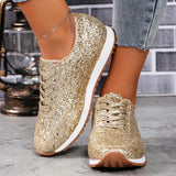 Size 2025 Spring And Autumn Casual Shoes Women Flashing Slid In Front Of The Flat-Soled Sports Casual Shoes