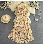 New Seaside Holiday Dress Women Spring And Autumn 2025 New Sexy V Receive Lanky