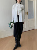 Zingj New Chinese Style Retro Oil Painting Bamboo Printing Sweet Silk Satin Long-Sleeved Versatile Shirt For Men And
