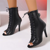 Wears Fish-Billed Cool Boots Girls Summer Fine Heeled Short Boots Jazz Dance High Heels Sandals Large
