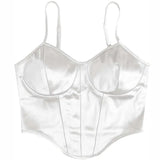 Zingj Satin Show Chest Bundle Waist Sexy Sling Show Back Vest Female Summer Small Top