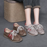 Time 99] Head-Level Cowfreft Leather-Scage Shoes Women's New Sports Leisure Agment Shoes Soft Sole Single