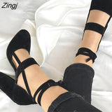 Women Pumps Plus Size 35-43 Women Heels Chaussures Femme Gladiator Summer High Heels For Party Wedding Shoes Women Thick