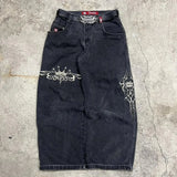 Zingj Y2K Baggy Jeans Men's Pattern Hip-Hop Street Harajuku Men's Wide-Legged Pants 211-0-Outfit