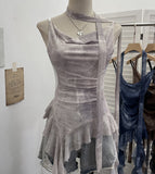 Vietnamese Niche Hot Girls Unristered Ribbon Vest Repair Hanging Neck Short Sling