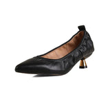 Temperament Pointed Low Heel Thin Heel Single Shoes Women 2025 Spring And Summer New British Style French Retro Cat Heel Single