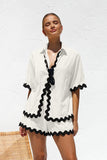 Zingj Spring 2024 New Women's Simple Fashion Short Shirt Casual