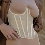 Tank Top Women Patchwork Slim Strapless Sexy Top Backless Ladies Top Summer Casual Back Bandage Crop Tops