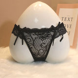 Thong Female Feeling Scarless Bow Knot Hollow Temptation Close To The Thin Low-Waist T