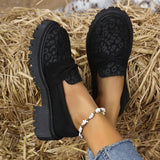 British Breeze Spring And Winter Autumn New Leopard-Print Lefu Shoes Coarse Trend Retro Round Women's
