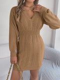 Autumn And Winter Burst Chicken Heart Collar Lantern Sleeve Ass Sweater Skirt Women's