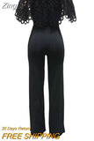 Women Off Shoulder Ruffle Jumpsuits Sexy Solid Mesh Sheer Sleeveless Backless High Waist Wide Leg Long Rompers