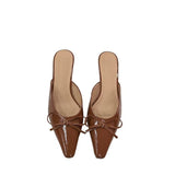 Down And Slippers 2025 New French Fairy Bow Bow Head Cool Drag Temperament Simple Coarse And Cool