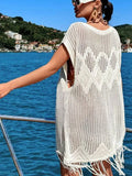 Beach Hoodie Hollow Knitted Loose Esui Seaside Resort Swimwear Shirt