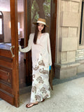 Xixi 2025 Summer New Temperament Retro Print High-Rise Slimming Skirt With Hip Pencil Skirt