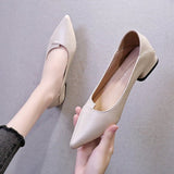 New Fashion Low-Heeled Sharp Women's Single