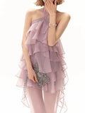 Holiday Wind 2025 Autumn/Winter New Temperament Elegant Lotus Leaf Side Design Slim Skinny Dress