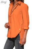 Lady Irregularly Split Shirt Casual 5XL Loose Blouse Women Shirts Spring Long Sleeve Button Tops Chic Clothes