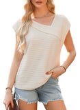 Women's Summer Slanted Fashion Leisure Short Sleeve Fashion Shirt