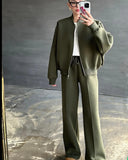 2025 Round Neck Fashion Simple Atmospheric Jacket Jacket Casual Straight