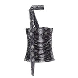 2025 New Women's Animal Print Pattern Net Tector-Smeared Tsets Half