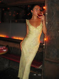 Style Sexy Mesh Print Small Flying Sleeve Sling Dress Babes V Tie Collared Waist