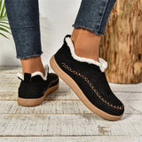 New Fashion Plus Velvet Warm Northeast Cotton Boots Women Casual Solid Color Velvet Retro Large Size Snow