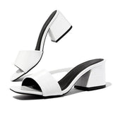 Fashion Large-Size Women's Shoes 2025 New Summer Heel Coarse Heel Wearing