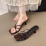 Women's New French High-Heeze Cool Slippers In The Summer Of 2025 Wear A Font Cool Drag Side-Of-Slip