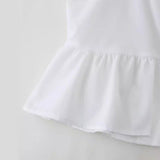 Women's Clothing INS Net Red Explosion White Bow Repair Body Slim Thin Sling