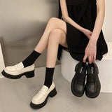 Yingfeng Soft-Soled Small Leather Shoes Women 2025 New Retro Pine Cream Sole Jk Le Fok Shoes Large-Size Single