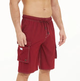 Pants Solid Color Multi-Pocket Fake Two Double-Layer Overalls Five-Point Fitness Running Leisure Sports