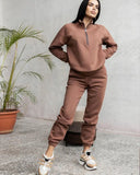 And Autumn 2025 Fashion Casual Hoodie Two Sets Of Long-Sleeved Solid Color Grip Velvet Feet Leisure